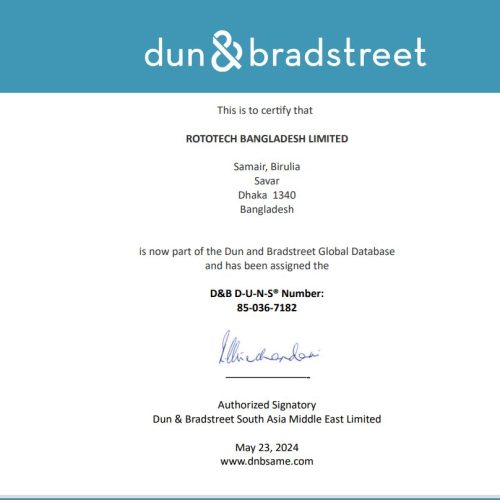 Exciting News!!! RotoTech Bangladesh Limited dun & bradstreet certified company