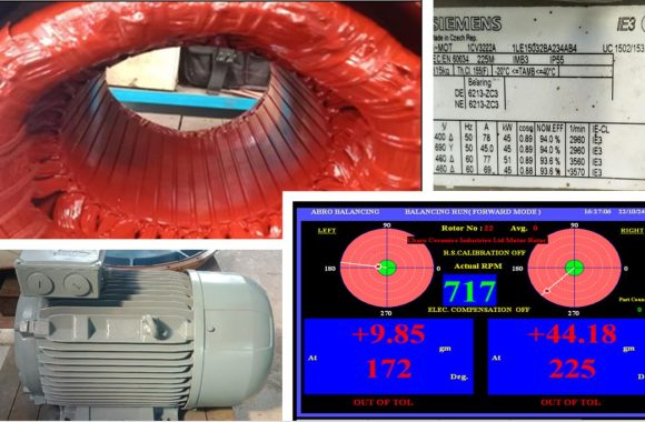 Charu ceramics Success Story: RotoTech Resolves 45KW SIEMENS Motor Critical Issues for Charu Ceramic Industries Ltd.