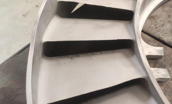 After condition of vanes with profile matched