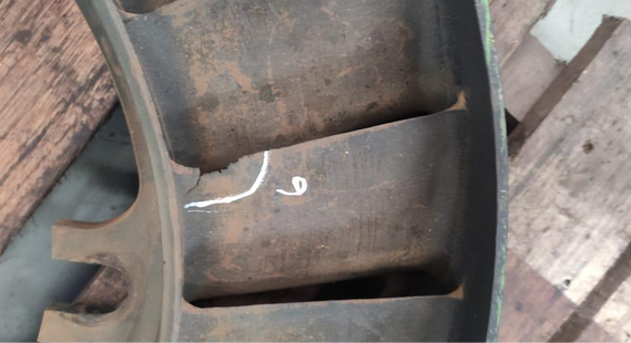 Before condition of vanes with profile matched